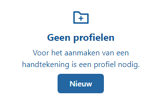 Geen profielen knop