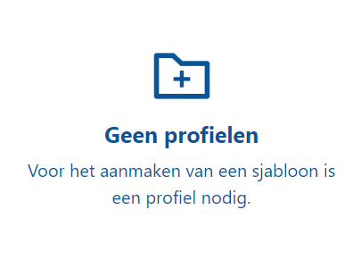 Geen profielen knop